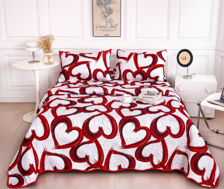 CUVERTURI - Cuvertura Din Bumbac Matlasat Cu Doua Fete - Ziua Indragostitilor