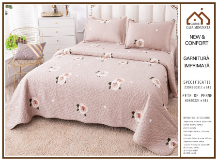 CUVERTURI - Cuvertura Din Catifea 3 Piese - Pink Boem