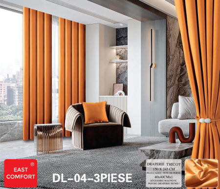 DRAPERII - Draperie Tesatura Tip Tricot UNI - Orange