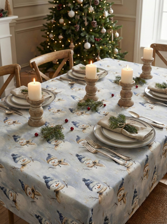 Fata De Masa 5D Pentru Craciun 150x180cm - Oameni De Zapada [2]