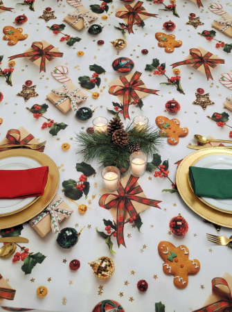 Fata De Masa 5D Pentru Craciun 180x220cm - Turta Dulce Si Cadouri [1]