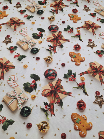 Fata De Masa 5D Pentru Craciun 180x220cm - Turta Dulce Si Cadouri [2]