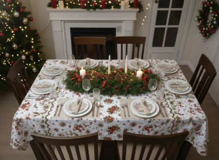 Fata De Masa Pentru Craciun 150x150cm - Aranjament [1]