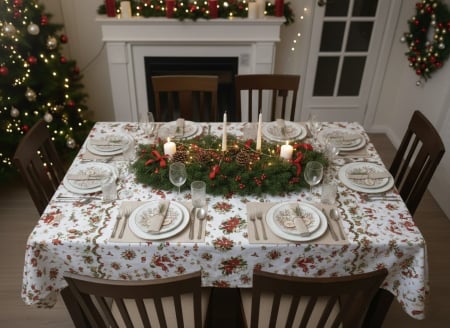 Fete de masa Craciun - Fata De Masa Pentru Craciun 150x220cm - Aranjament