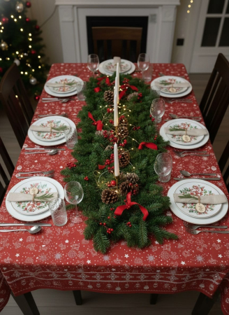 Fata De Masa Pentru Craciun 150x150cm - Clopotei [1]