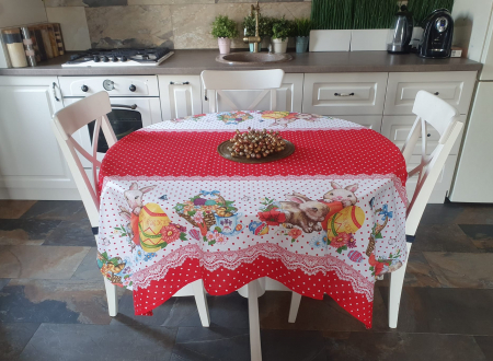 Fete De Masa - Fata De Masa Imprimeu De Paste 150x220cm - Iepurasi