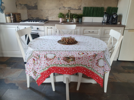 Fata De Masa Imprimeu De Paste 150x150cm - Doi Iepurasi [0]