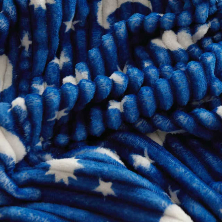 Husa Cocolino 180x200cm cu Elastic si 2 Fete de Perna Model Gofrat Cu Stelute - Albastru Bleumarin [11]