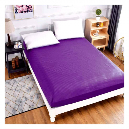 HUSE DE PAT CU ELASTIC - Husa cu Elastic Damasc 100% 180x200cm - Mov