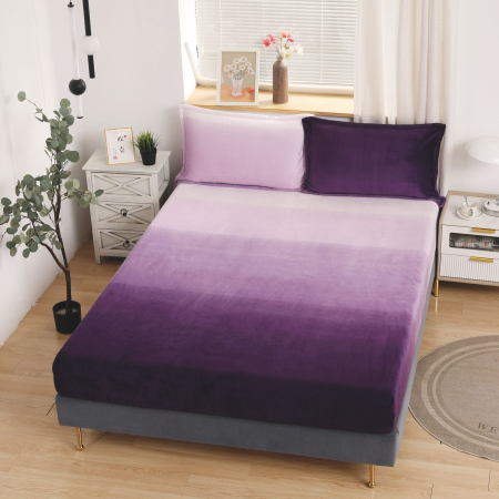 HUSE DE PAT CU ELASTIC - Husa cu Elastic si Fete de Perna Cocolino 180x200cm - Mov Degrade
