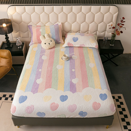 HUSE DE PAT CU ELASTIC - Husa cu Elastic si Fete de Perna Cocolino 180x200cm - Pisicute Imbratisate