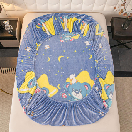 Husa cu Elastic si Fete de Perna Cocolino - Albastru Cu Ursuleti [2]