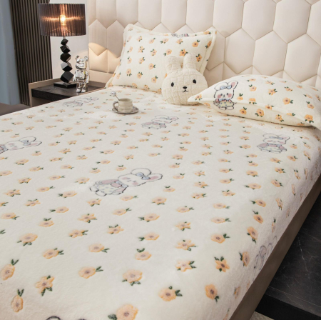 Husa cu Elastic si Fete de Perna Cocolino - Floricele Si Iepurasi [1]