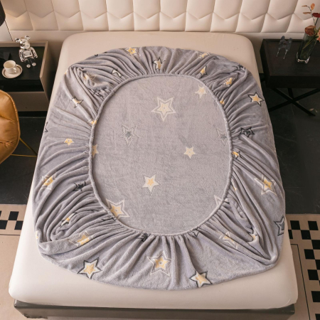 Husa cu Elastic si Fete de Perna Cocolino - Gri Cu Stele [2]