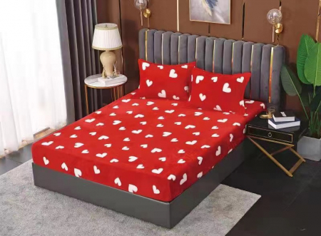 HUSE DE PAT CU ELASTIC - Husa cu Elastic si Fete de Perna Cocolino 180x200cm - Little Hearts