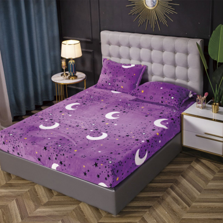 Huse De Pat Cocolino - Husa cu Elastic si Fete de Perna Cocolino - Purple