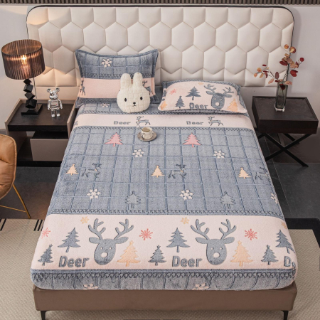 HUSE DE PAT CU ELASTIC - Husa cu Elastic si Fete de Perna Cocolino - Reni Si Braduti