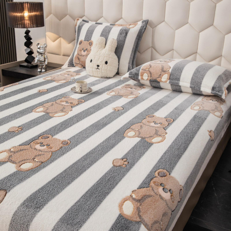 Husa cu Elastic si Fete de Perna Cocolino - Ursuleti Si Dungi [1]