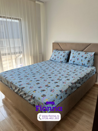 Husa cu Elastic si Fete de Perna Din Bumbac 100% Ranforce 180x200cm - Stitch Si Lilo La Plaja [6]