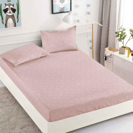 HUSE DE PAT CU ELASTIC - Husa cu Elastic si Fete de Perna Din Finet 180x200cm - Mini Floricele
