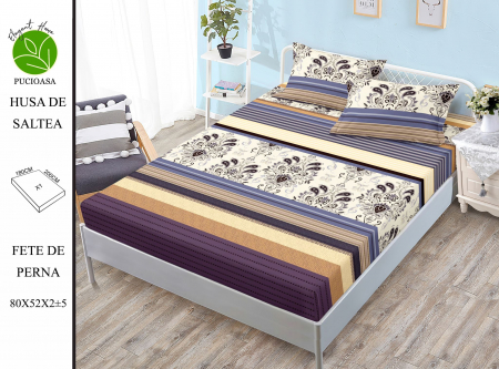 HUSE DE PAT CU ELASTIC - Husa cu Elastic si Fete de Perna Din Finet 180x200cm - Tribal