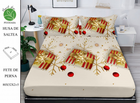 PRODUSE PENTRU CRACIUN - Husa cu Elastic si Fete de Perna Din Finet - Cadouri