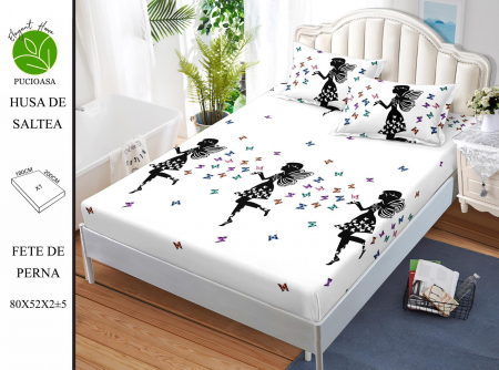 HUSE DE PAT CU ELASTIC - Husa cu Elastic si Fete de Perna Din Finet 180x200cm - Clopotica