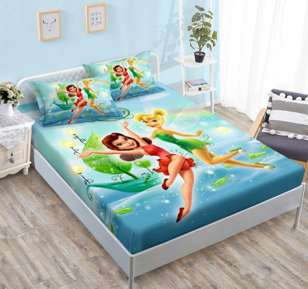 HUSE DE PAT CU ELASTIC - Husa Cu Elastic Si Fete De Perna Din Finet 180x200cm - Clopotica