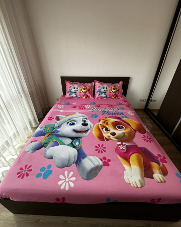 Husa cu Elastic si Fete de Perna Din Finet - Sweet Paw Patrol [3]