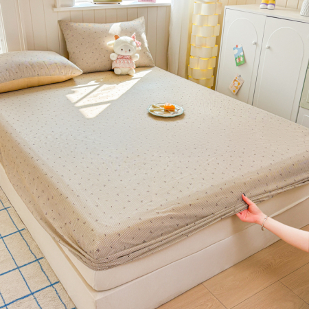 Husa Din Bumbac 100% Ranforce Cu Elastic Si Fete De Perna 160x200cm - Cirese Si Patratele [13]