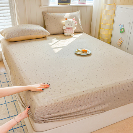 Husa Din Bumbac 100% Ranforce Cu Elastic Si Fete De Perna 160x200cm - Cirese Si Patratele [11]