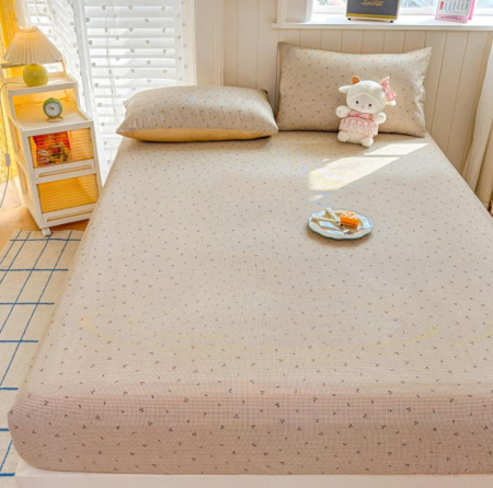 Huse De Pat Bumbac 100% Ranforce - Husa Din Bumbac 100% Ranforce Cu Elastic Si Fete De Perna 160x200cm - Cirese Si Patratele