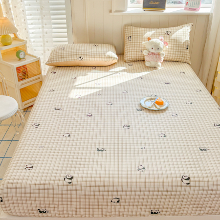 Husa Din Bumbac 100% Ranforce Cu Elastic Si Fete De Perna 160x200cm - Ursuleti Panda [15]