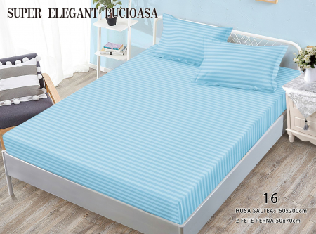 Huse De Pat Damasc - Husa Din Bumbac Tip Damasc 160x200cm - Bleu