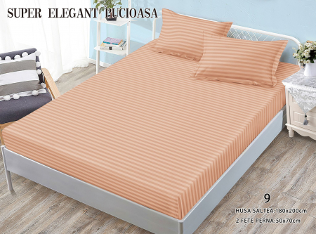 Husa Din Bumbac Tip Damasc 180x200cm - Orange Somon [1]