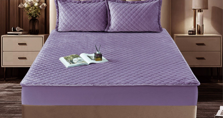 Husa Din Catifea Tip Topper 180x200cm - Lila [2]