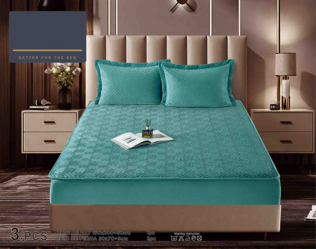 HUSE DE PAT CU ELASTIC - Husa Din Catifea Tip Topper 160x200cm - Turquoise