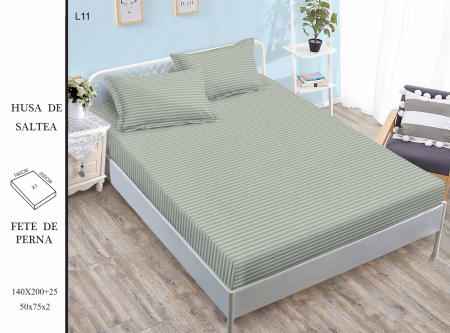 Huse De Pat Damasc - 140x200cm - Husa Din Damasc Satinat 140x200cm - Verde Fistic