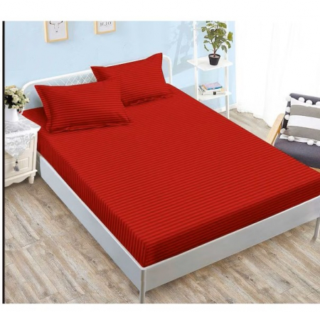 HUSE DE PAT CU ELASTIC - Husa Din Damasc Satinat 140x200cm - Rosu