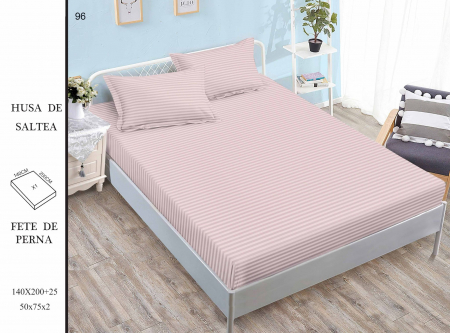 Huse De Pat Damasc - 140x200cm - Husa Din Damasc Satinat 140x200cm - Roz Baby