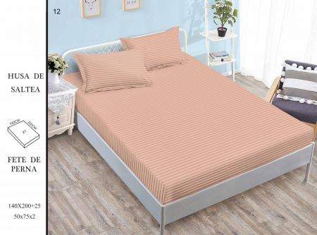 HUSE DE PAT CU ELASTIC - Husa Din Damasc Satinat 140x200cm - Caisa