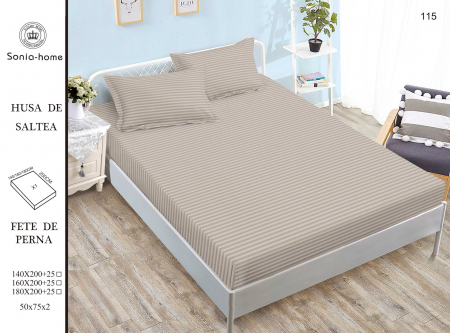 Huse De Pat Damasc - 160x200cm - Husa Din Damasc Satinat 160x200cm - Capuccino