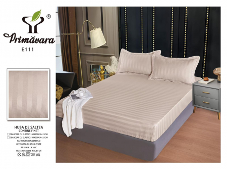 Huse De Pat Damasc - 160x200cm - Husa Din Damasc Satinat 160x200cm - Bej Cacao Cu Lapte