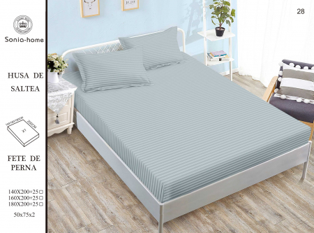 Huse De Pat Damasc - 160x200cm - Husa Din Damasc Satinat 160x200cm - Gri Deschis