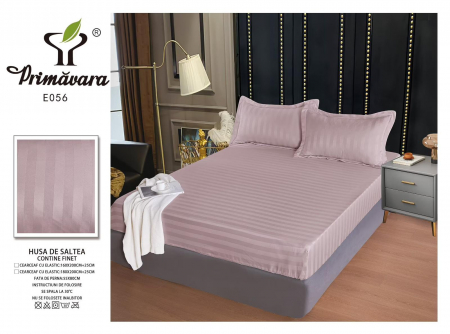 HUSE DE PAT CU ELASTIC - Husa Din Damasc Satinat 160x200cm - Roz