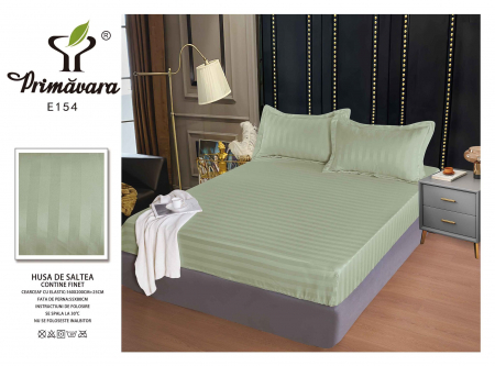 HUSE DE PAT CU ELASTIC - Husa Din Damasc Satinat 160x200cm - Verde Menta