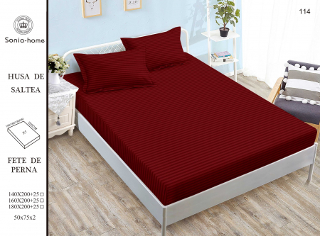 Huse De Pat Damasc - 180x200cm - Husa Din Damasc Satinat 180x200cm - Bordo