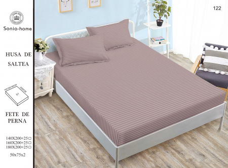 HUSE DE PAT CU ELASTIC - Husa Din Damasc Satinat 180x200cm - Roz