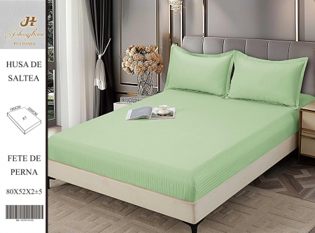 HUSE DE PAT CU ELASTIC - Husa Din Damasc Satinat 180x200cm - Verde Menta