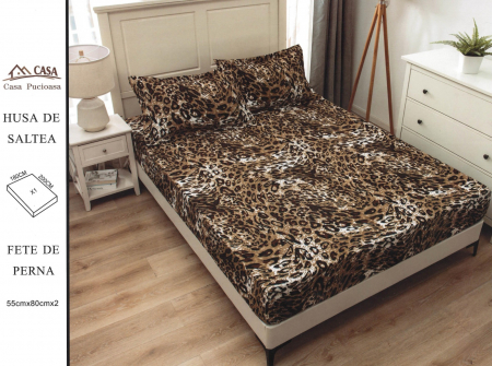 HUSE DE PAT CU ELASTIC - Husa Din Finet 180x200cm - Animal Print